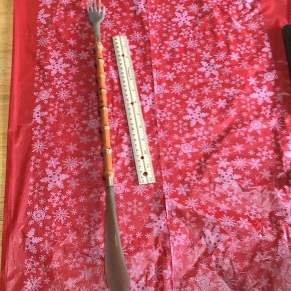 Vintage French made faux bamboo shoehorn and back scratcher - Picture 1 of 6